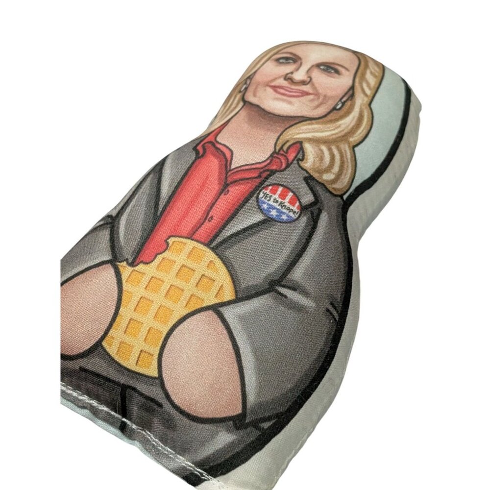 Leslie Knope-Inspired Plush Ornament With Waffle And Quote Design - Picture 3 of 3